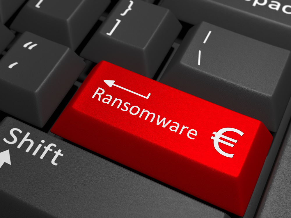 Ransomware euro key on keyboard