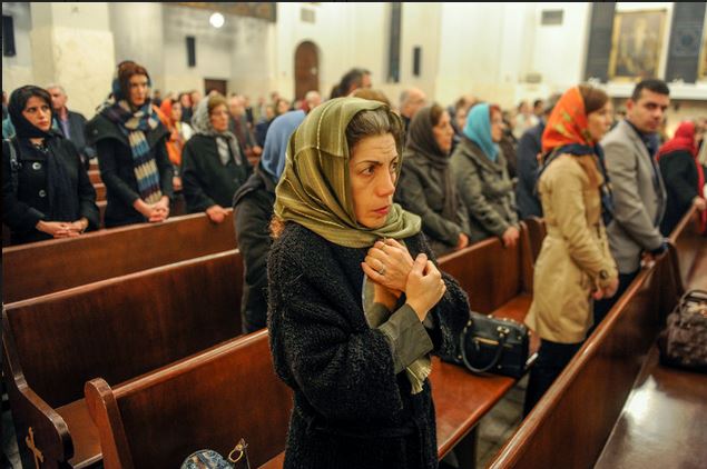 Iranian woman worshipping at church – Expressing he right to religious freedom – Image copyright The Media Express 2016