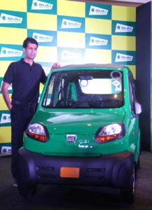 Picture 1 Rajiv Bajaj, MD, Bajaj Auto at the launch of RE60 Qute