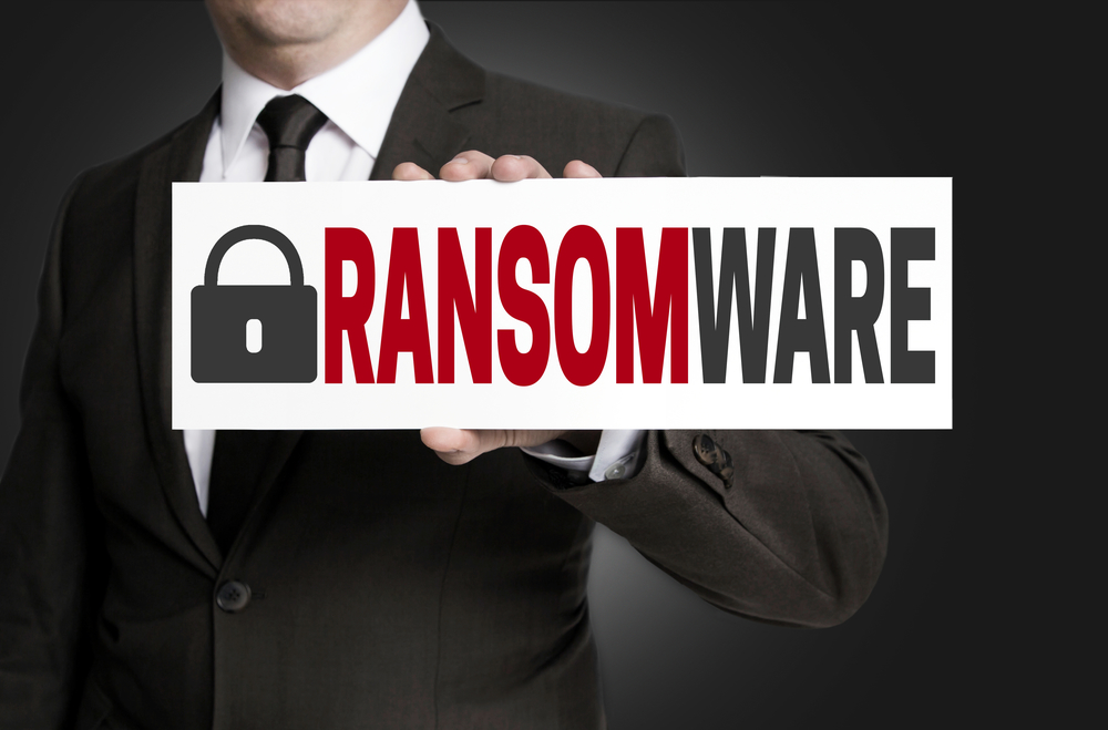 ransomware protection is held by businessman