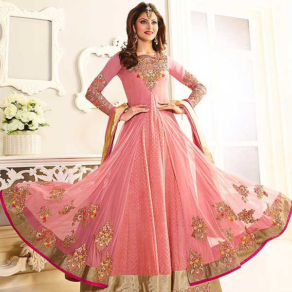 Pink Designer Anarkali Suit - likeadiva