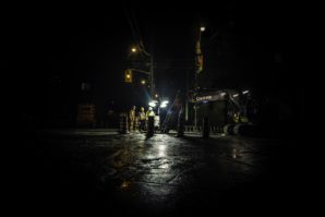 construction site at night